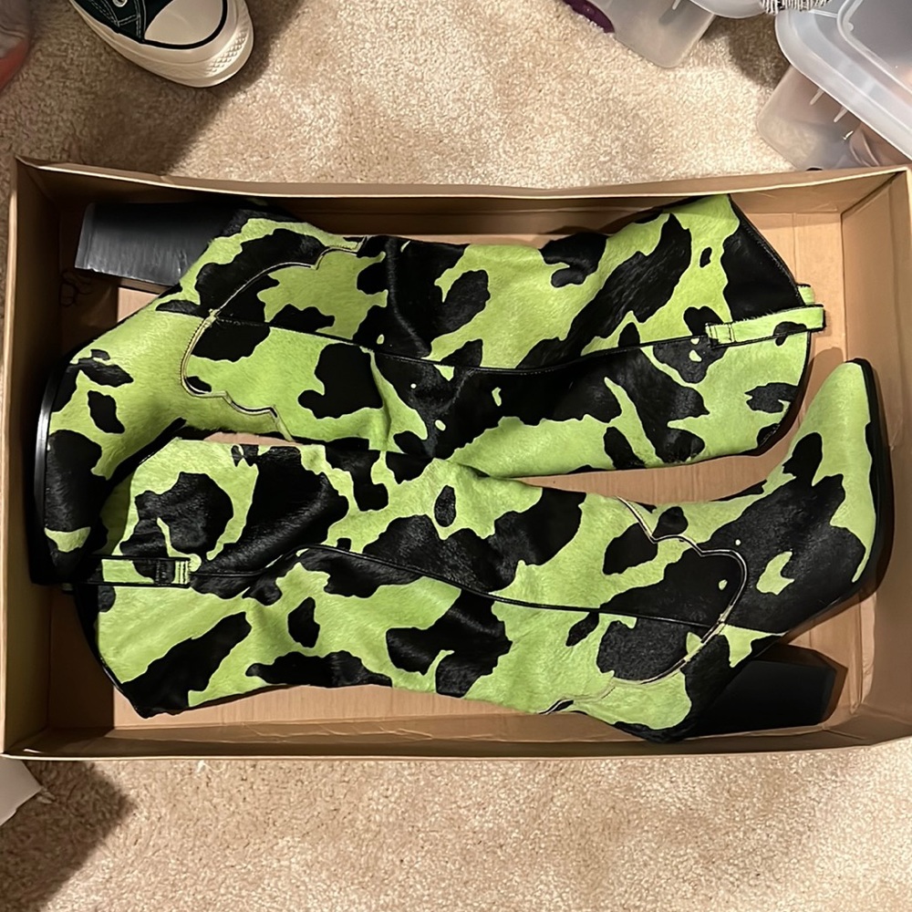 Stave madden rodeo green and black knee high boots , never worn